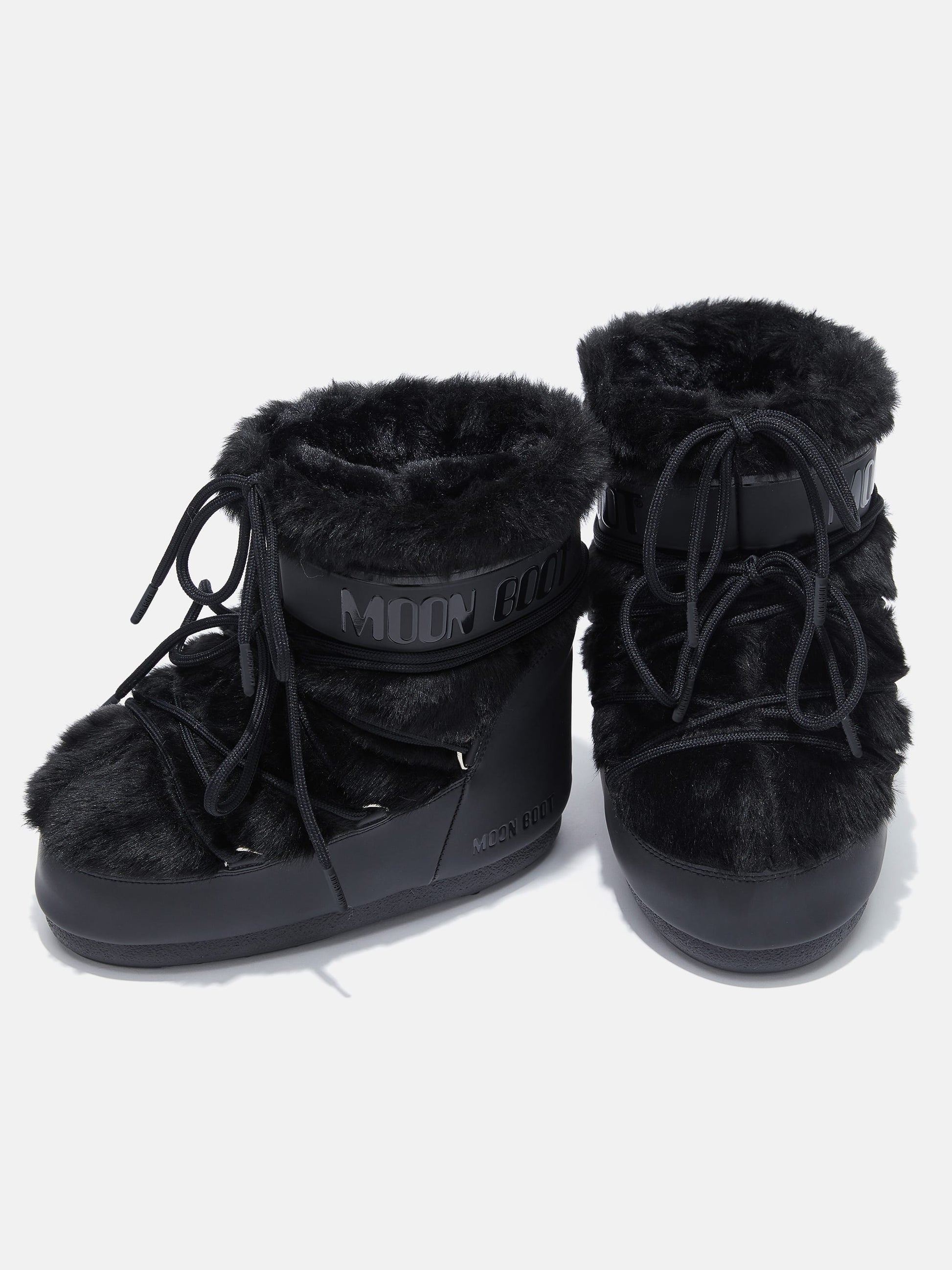 ICON LOW BLACK FAUX-FUR BOOTS