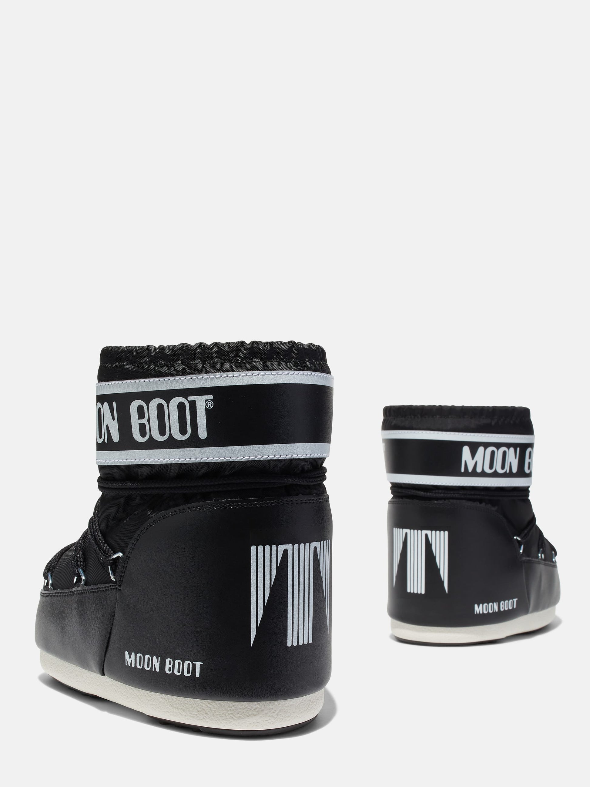 MOON BOOTS - ICON LOW BLACK NYLON BOOTS