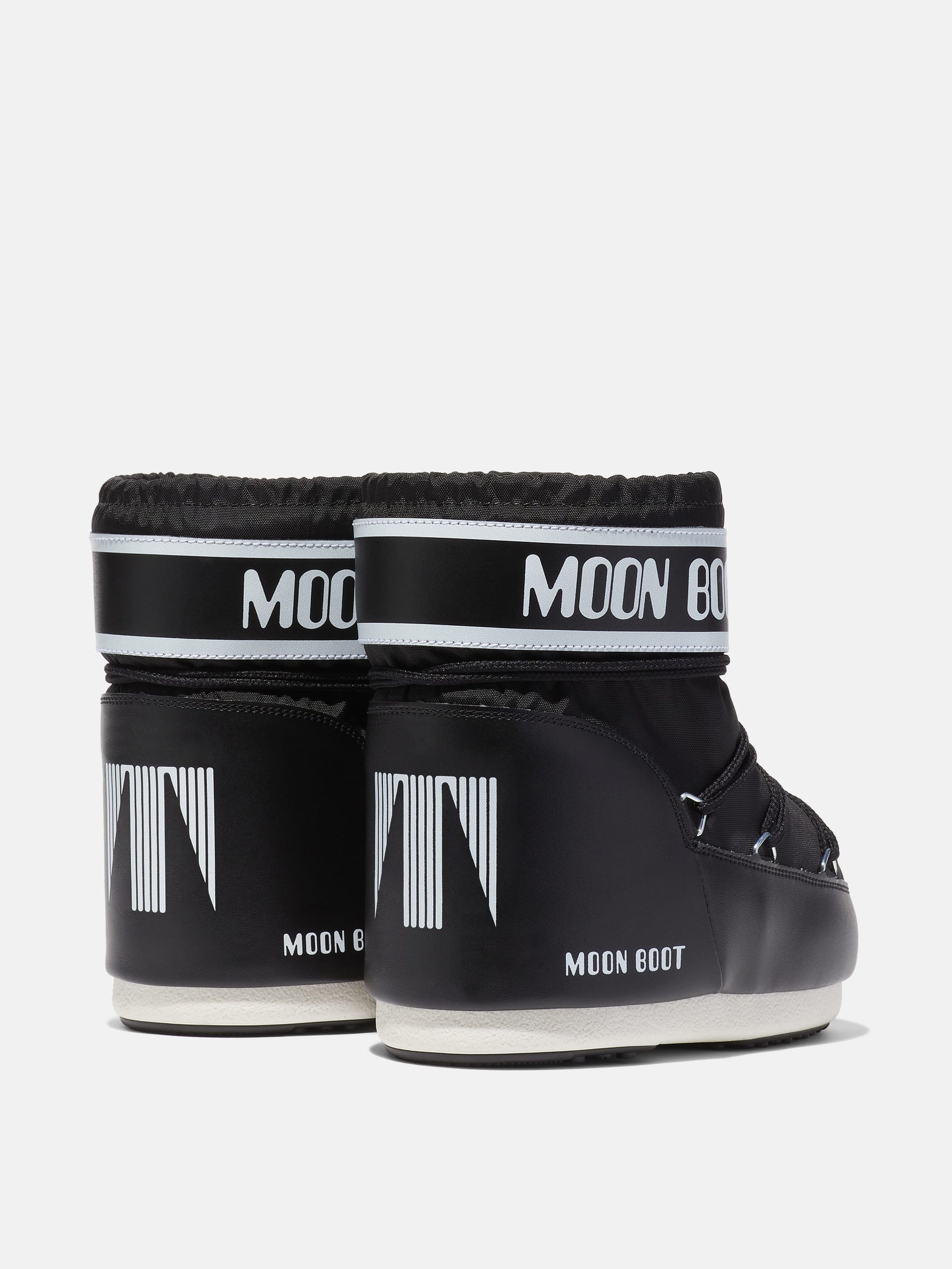 MOON BOOTS - ICON LOW BLACK NYLON BOOTS