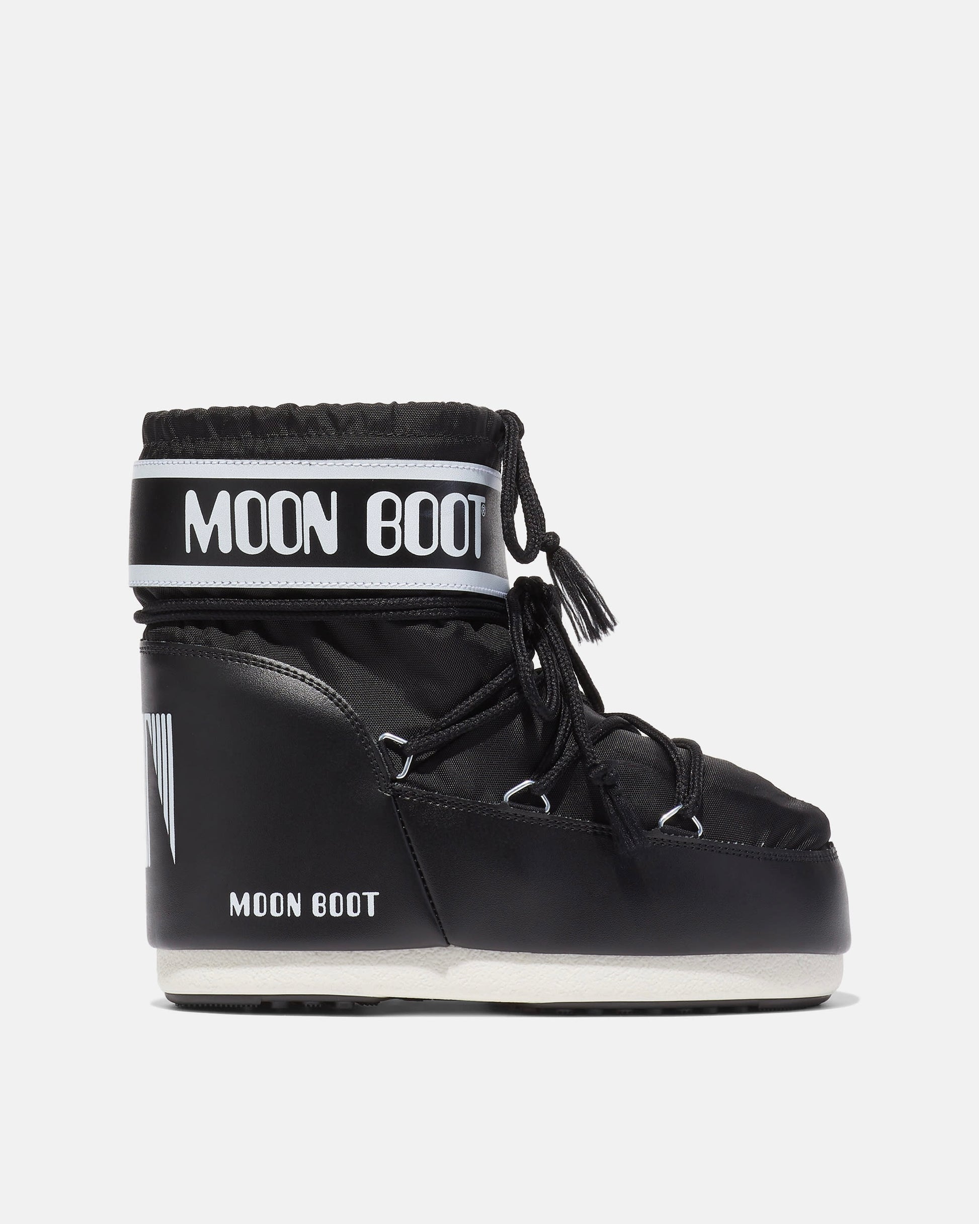 MOON BOOTS - ICON LOW BLACK NYLON BOOTS