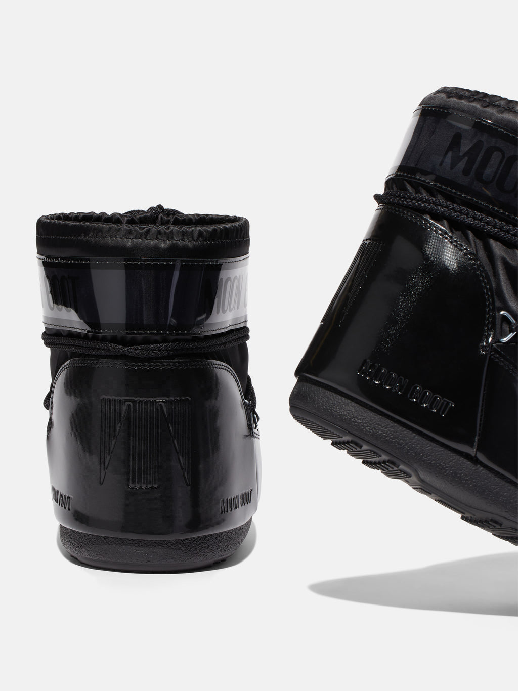 ICON LOW GLANCE BLACK SATIN BOOTS